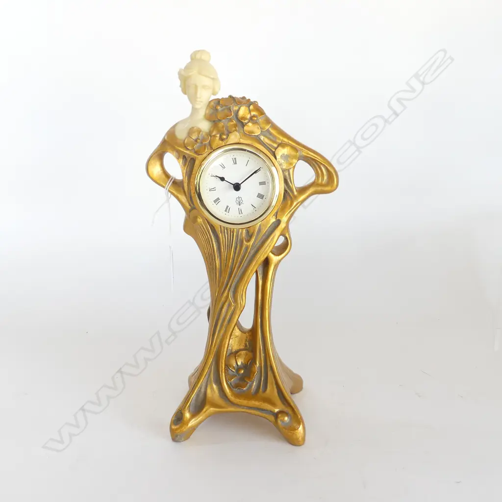 RESIN ART NOUVEAU STYLE CLOCK H.300mm Image 1++
