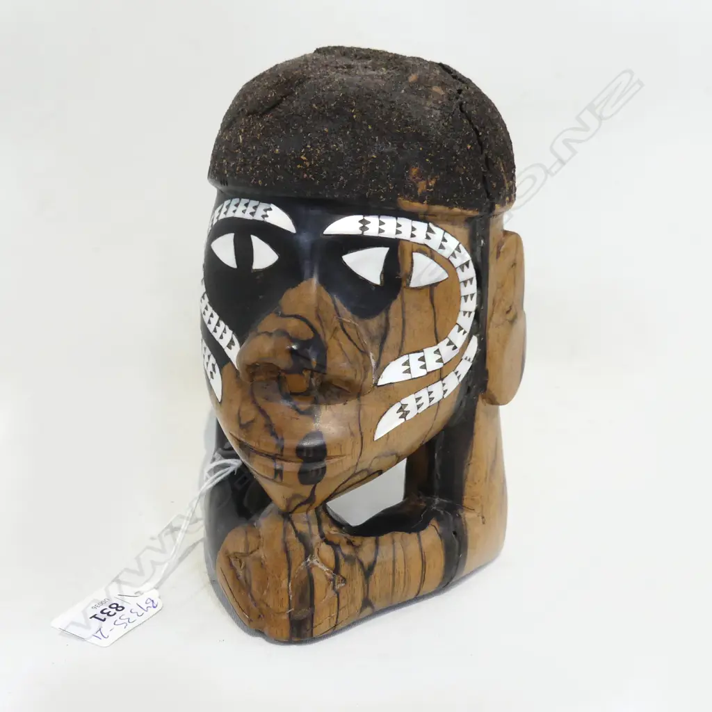 SOLOMONS NGUZUNGUZU, HARDWOOD w. SHELL INLAY H. 180mm Image 1++