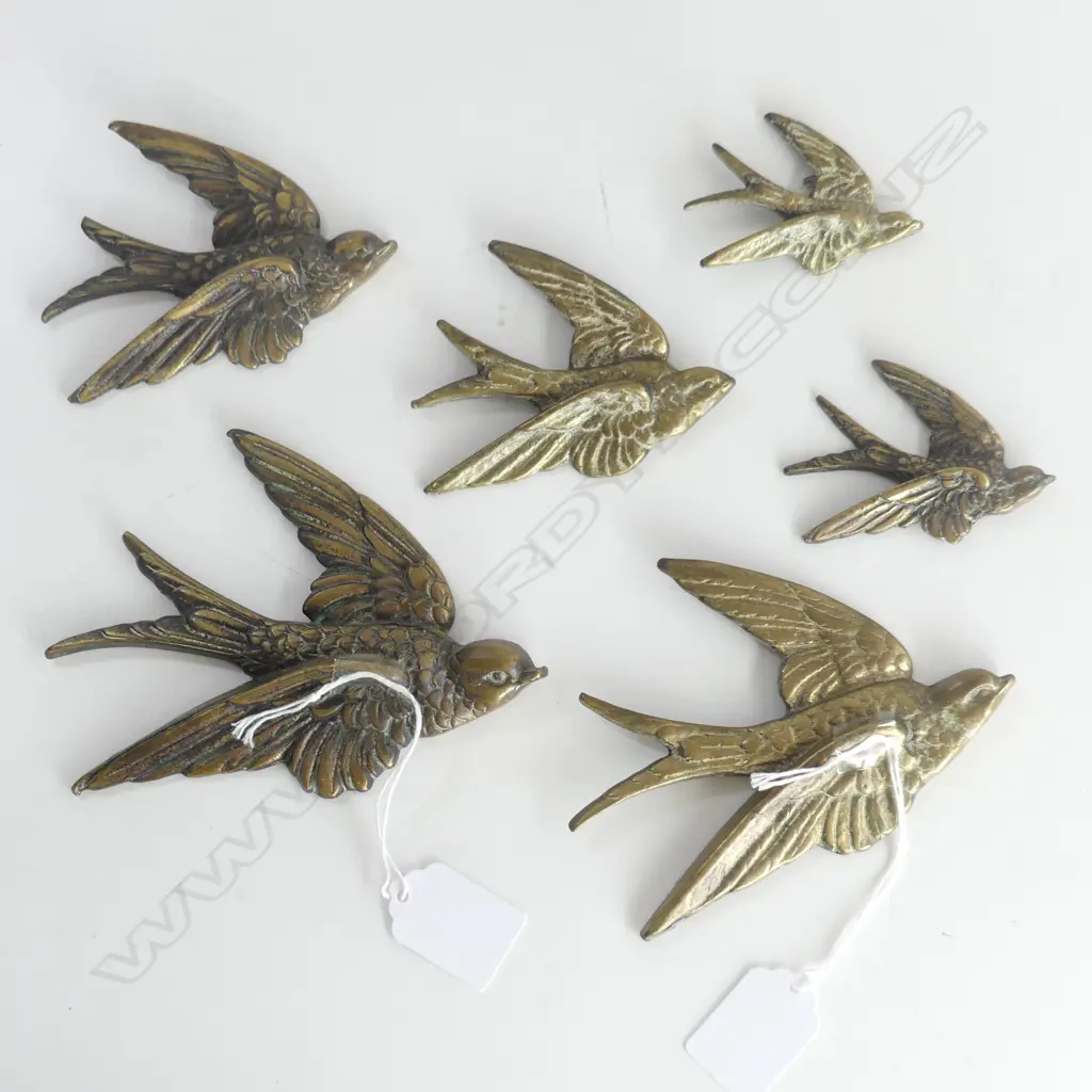 2 SETS OF THREE WALL SWALLOWS LARGEST 140MM Image 1++