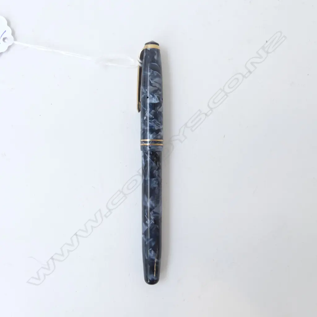 vintage ONTOTO 'THE PEN' No.16 FOUNTAIN PEN marbleized grey/blue black  Image 1++