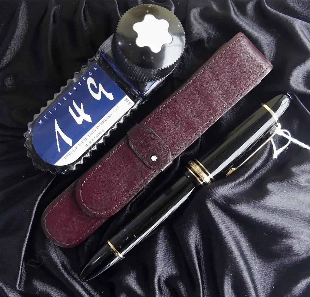MONT BLANC MEISTERSTUCK No.149 FOUNTAIN PEN BOXED W INK BOTTLE * leather case Image 1++