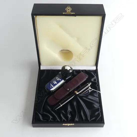 MONT BLANC MEISTERSTUCK No.149 FOUNTAIN PEN BOXED W INK BOTTLE * leather case