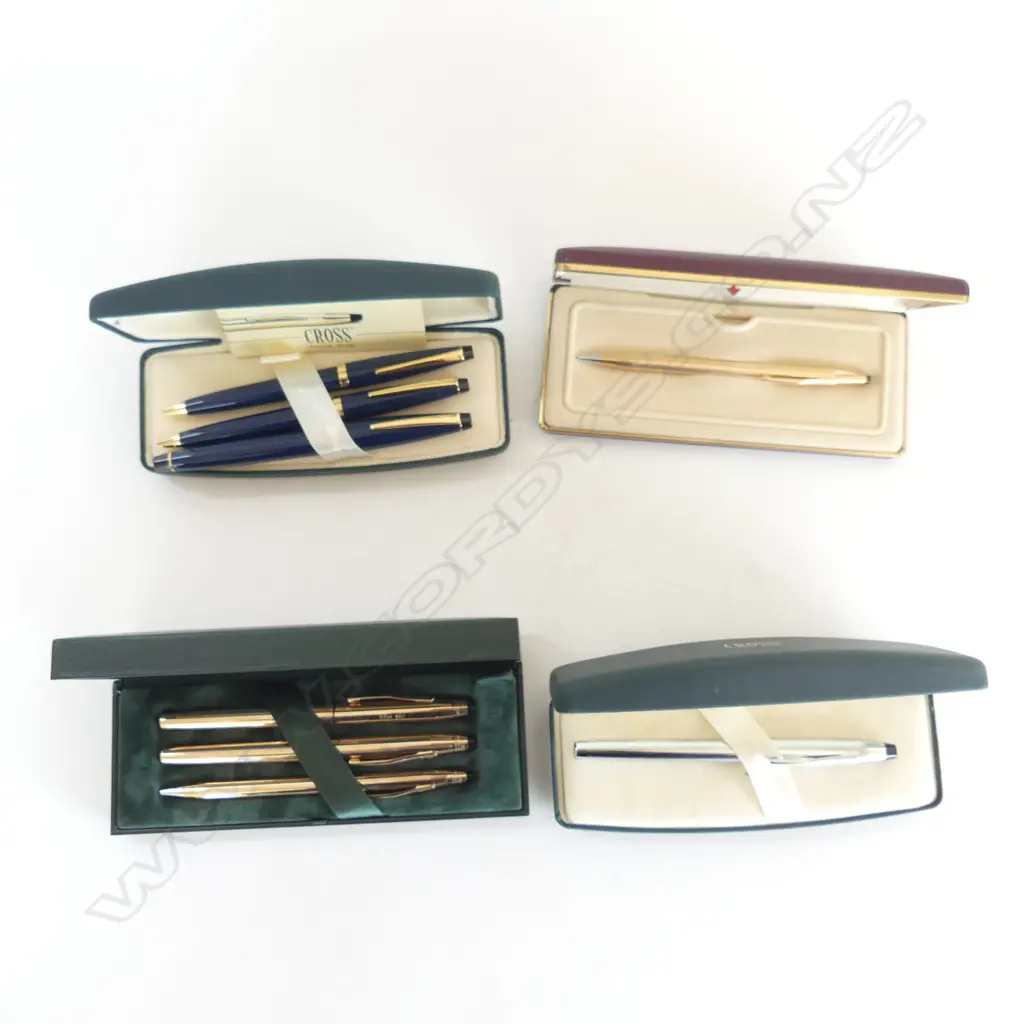 4 CROSS BOXED PENS: 2 x 3 IN 1 BOX + FOUNTAIN & BALL PENS Image 1++