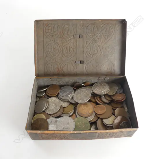 OLD TIN ASST. WORLD COINS