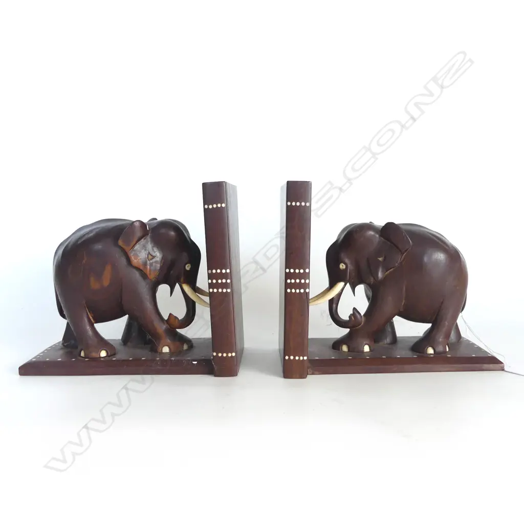 PR WOODEN ELEPHANT BOOKENDS H.170mm Image 1++
