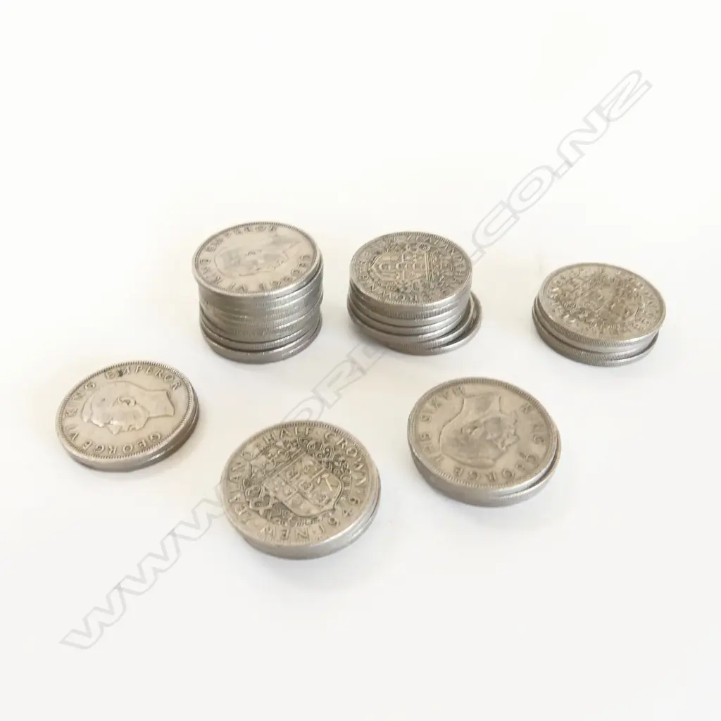 31 NZ HALF CROWNS  Image 1++