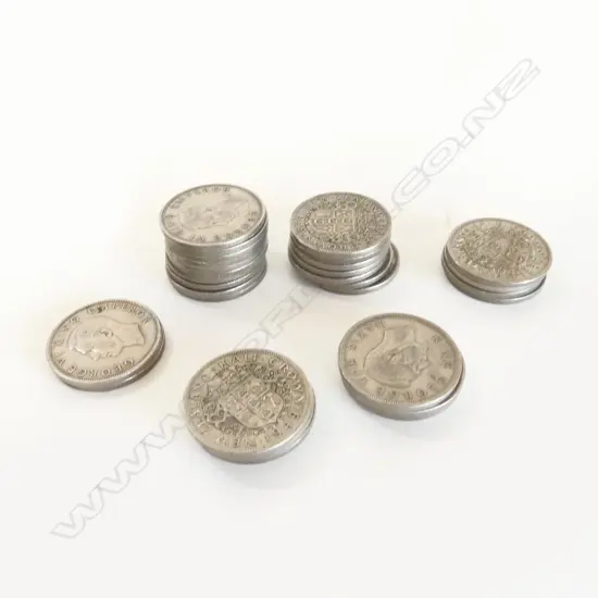 31 NZ HALF CROWNS 