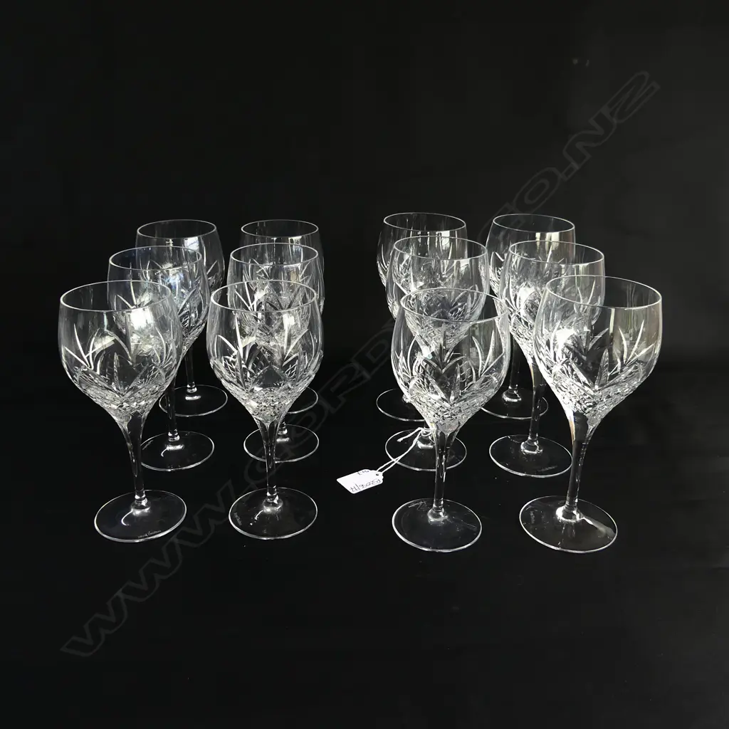 12 ROYAL DOULTON CRYSTAL WINE GLASSES; 5x H.185mm, 7x175mm Image 1++