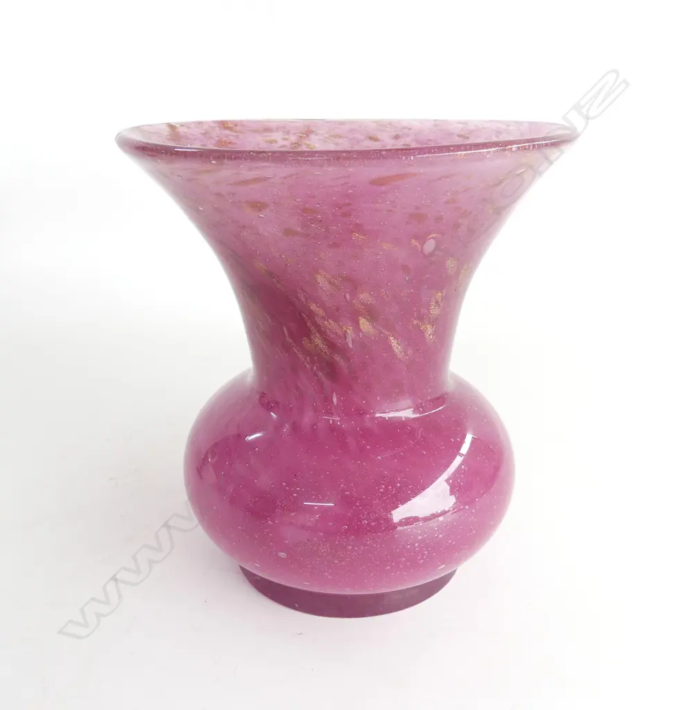 PINK & GOLD SCOTTISH MONART ART GLASS VASE H185MM Image 1++
