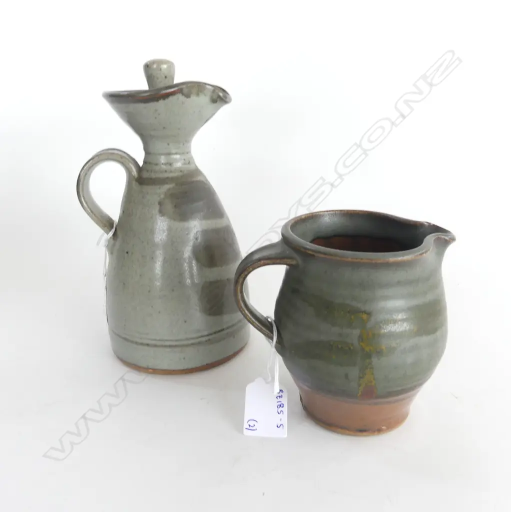 PETER STICHBURY STOPPERED OIL BOTTLE WITH JUG - LARGEST H. 200MM Image 1++