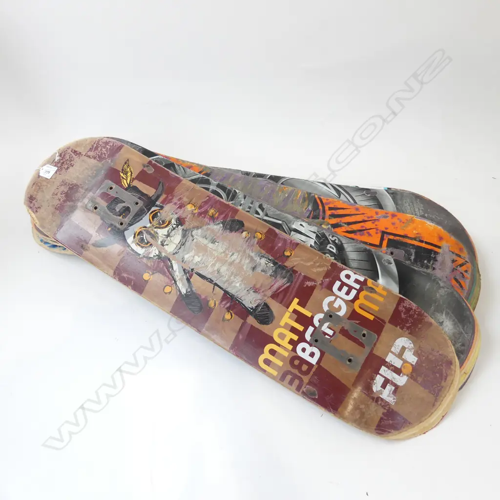 7 ASST USED SKATEBOARD DECKS L 780 MM Image 1++