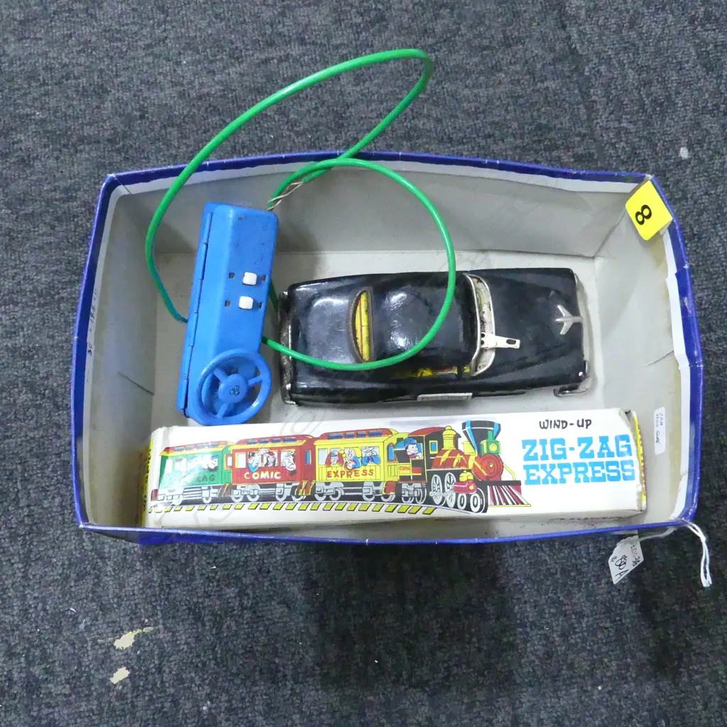 2 VINTAGE TOYS; STEERING CAR, ZIGZAG EXPRESS Image 1++