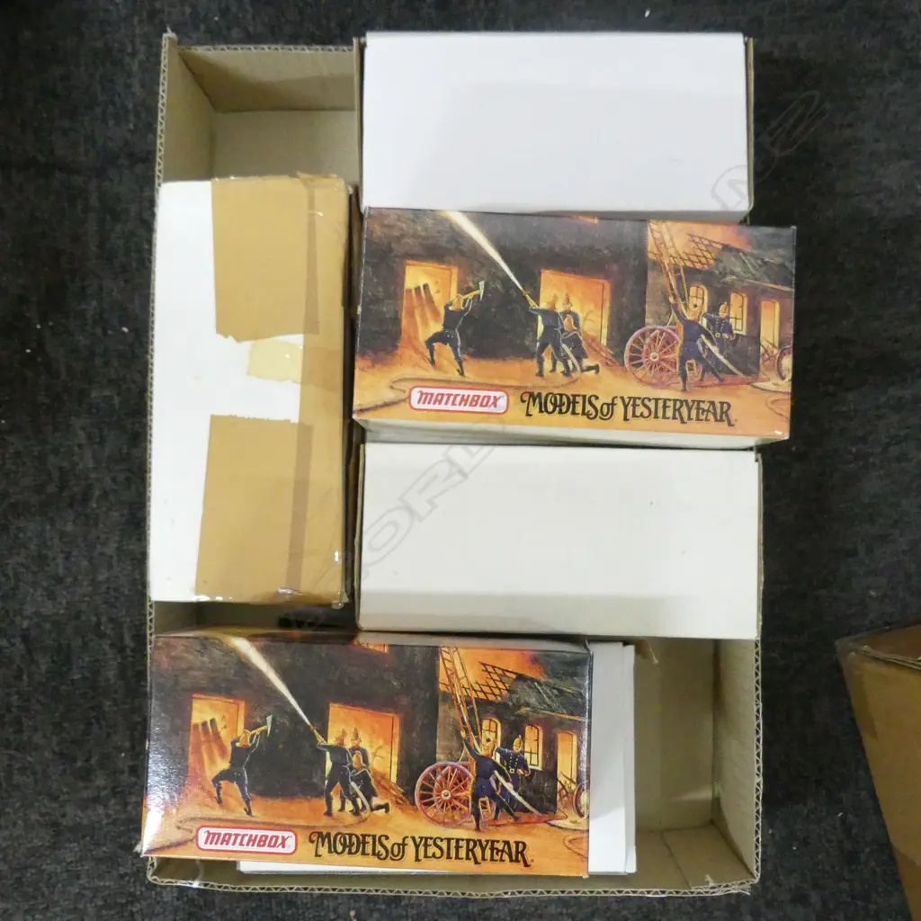 4 MINT & BOXED DIE CAST FIRE ENGINES & 1 AMBULANCE  Image 1++