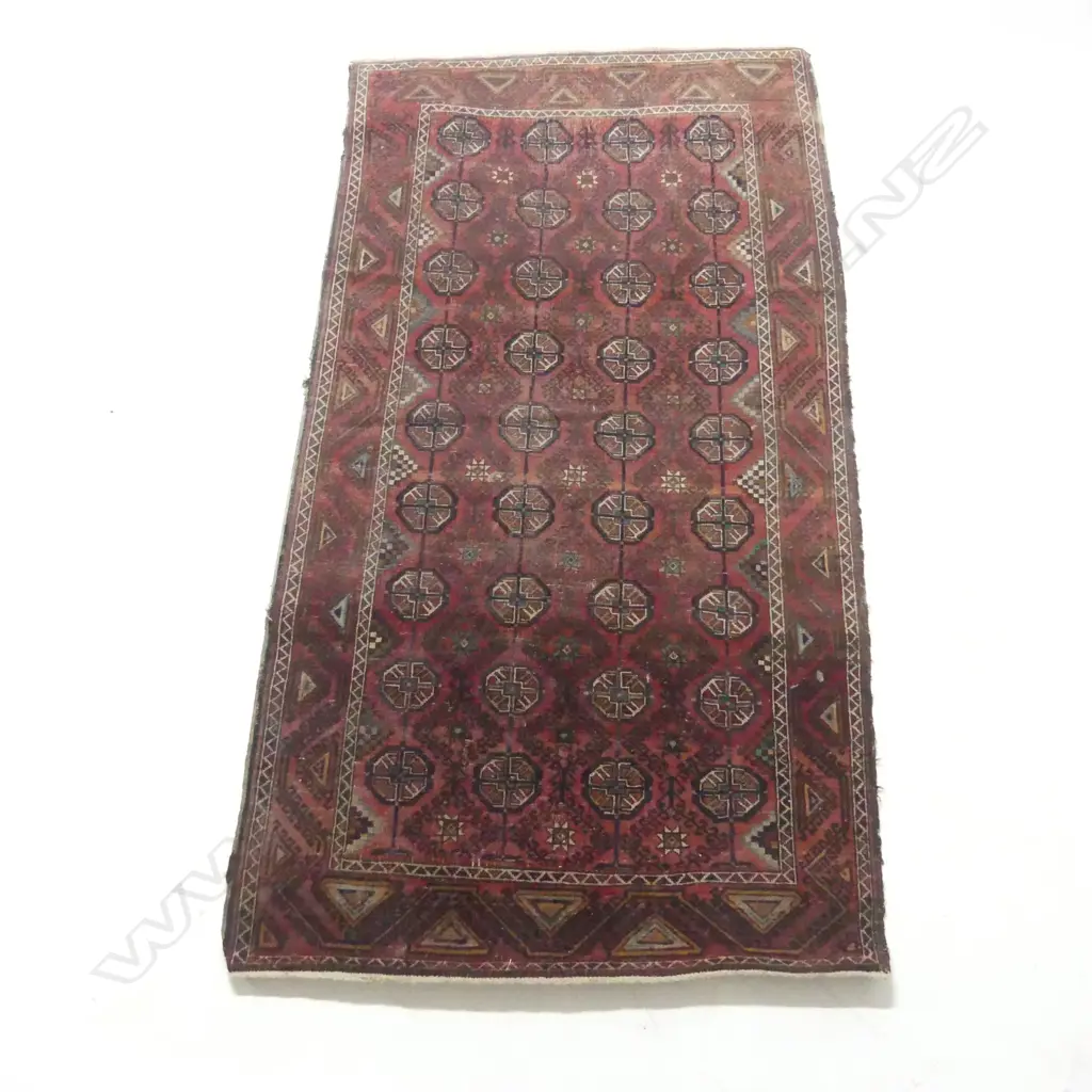 SEMI ANTIQUE TURKOMAN HAND KNOTTED PERSIAN RUG 2040 x 1100mm Image 1++