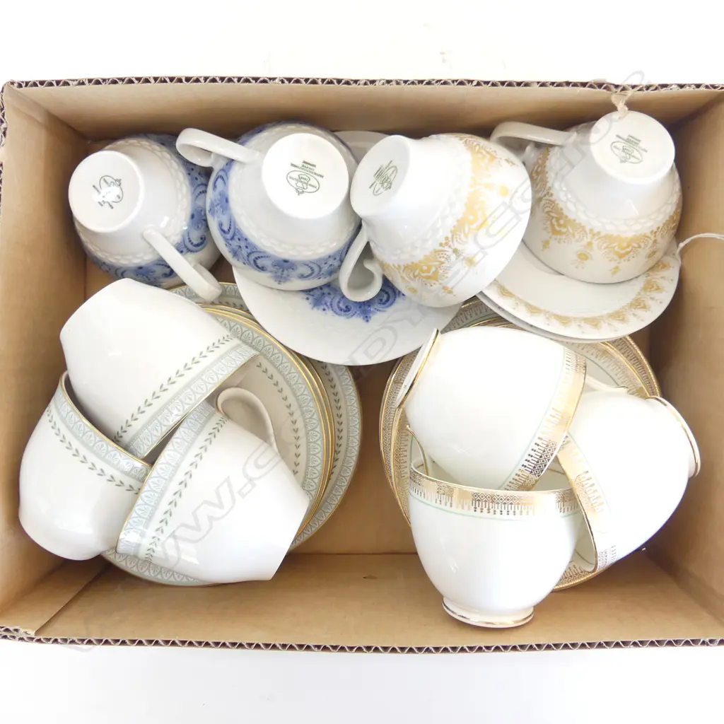 ENG & GERMAN  BONE CHINA CUPS & SAUCERS, INCLDS ROYAL DOULTON & HUTSCHENREUTHER Image 1++