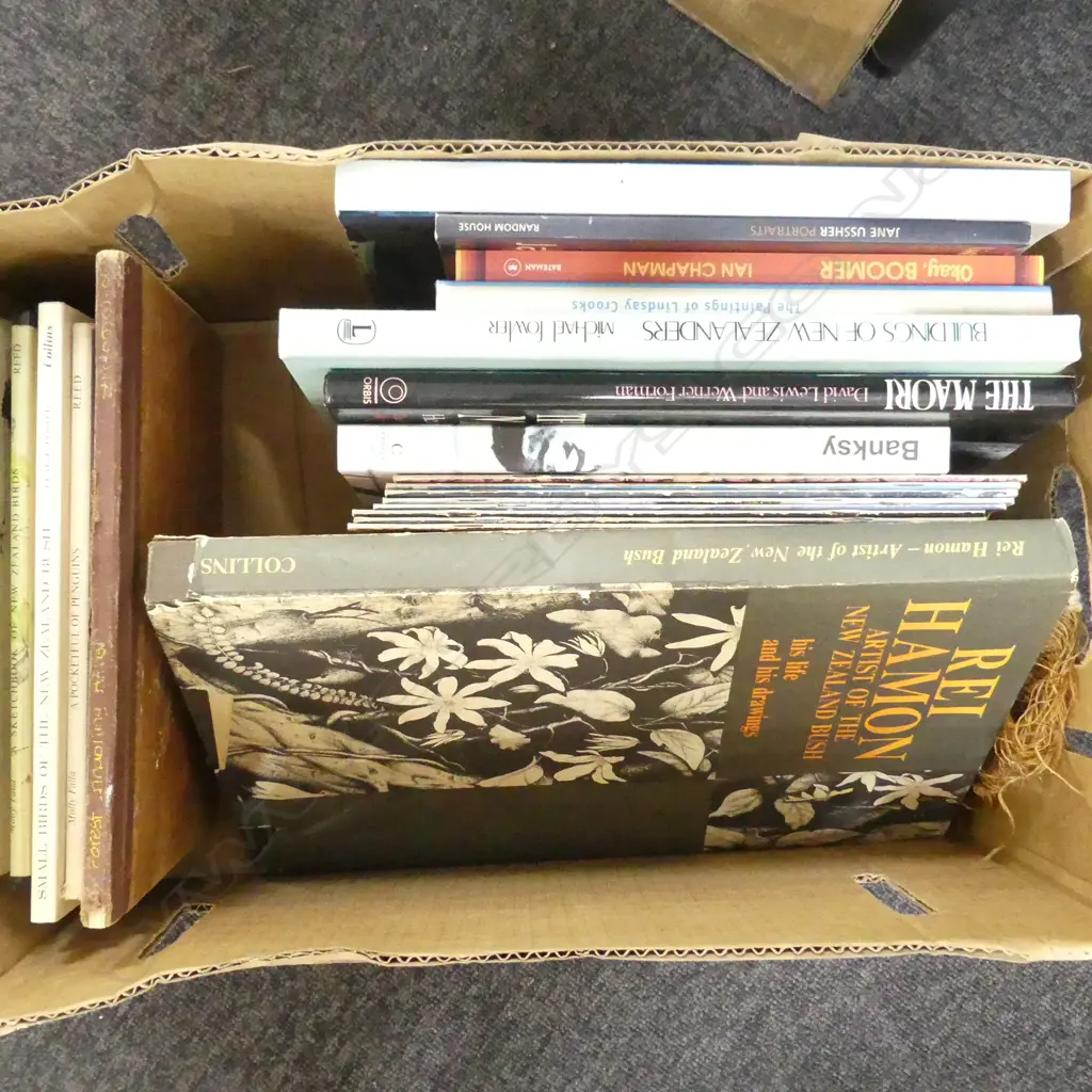 ASST. BOOKS, NZ ART ETC + 3 RETRO WOOL WALL HANGINGS Image 1++