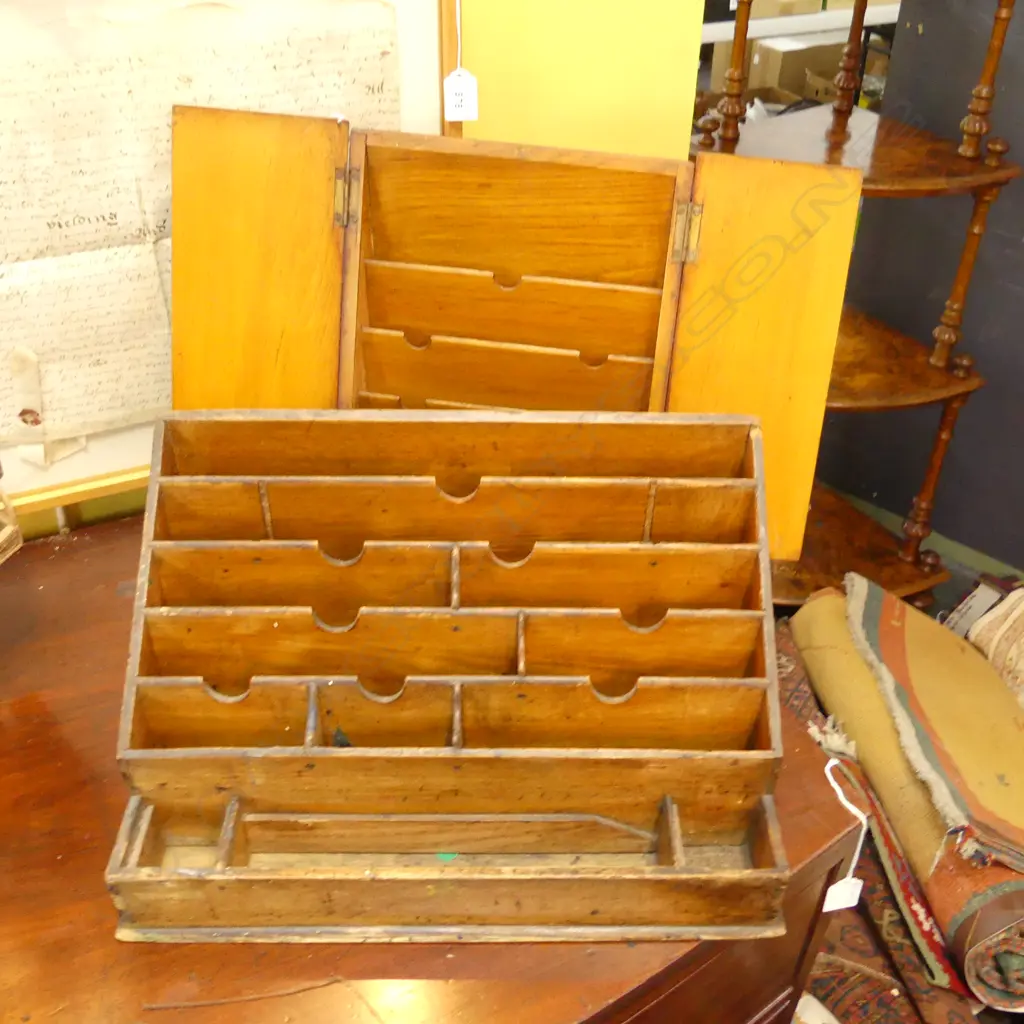 2 VINTAGE WOODEN LETTER HOLDERS W.390mm Image 1++