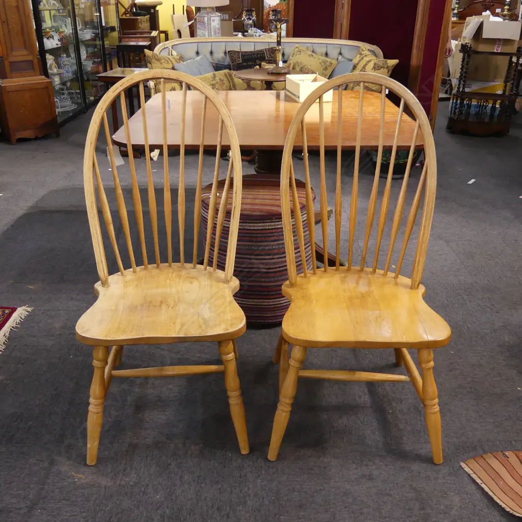 2 ERCOL STYLE CHAIRS - 1 REGLUED Image 1++