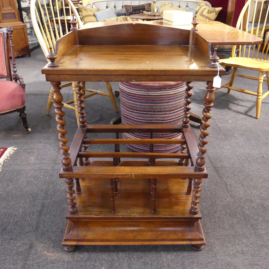 VICTORIAN MAHOGANY CANTERBURY MUSIC STAND 620x430x915mm Image 1++