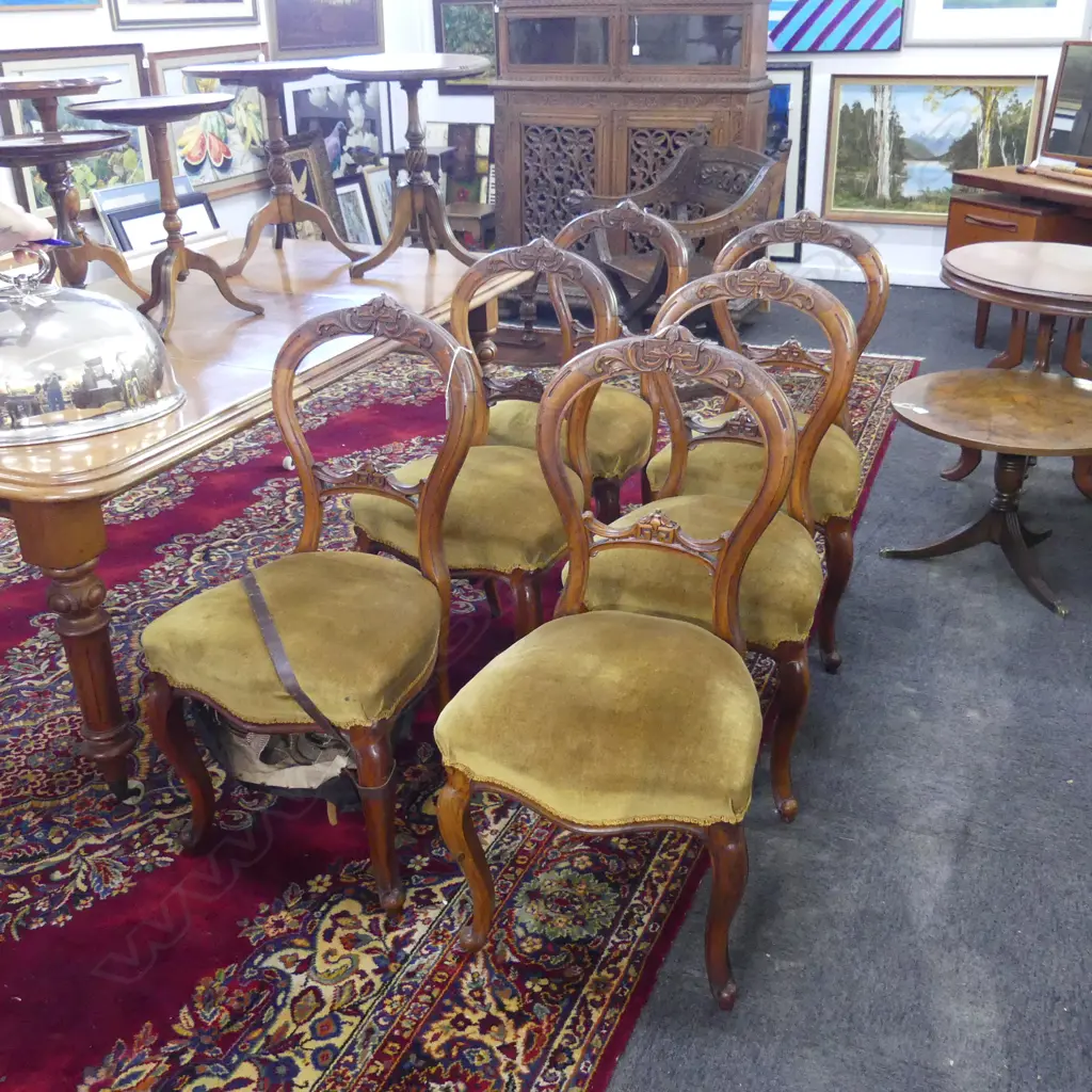 SET OF 6 VICTORIAN BALLOON BACK CHAIRS 1 AF Image 1++