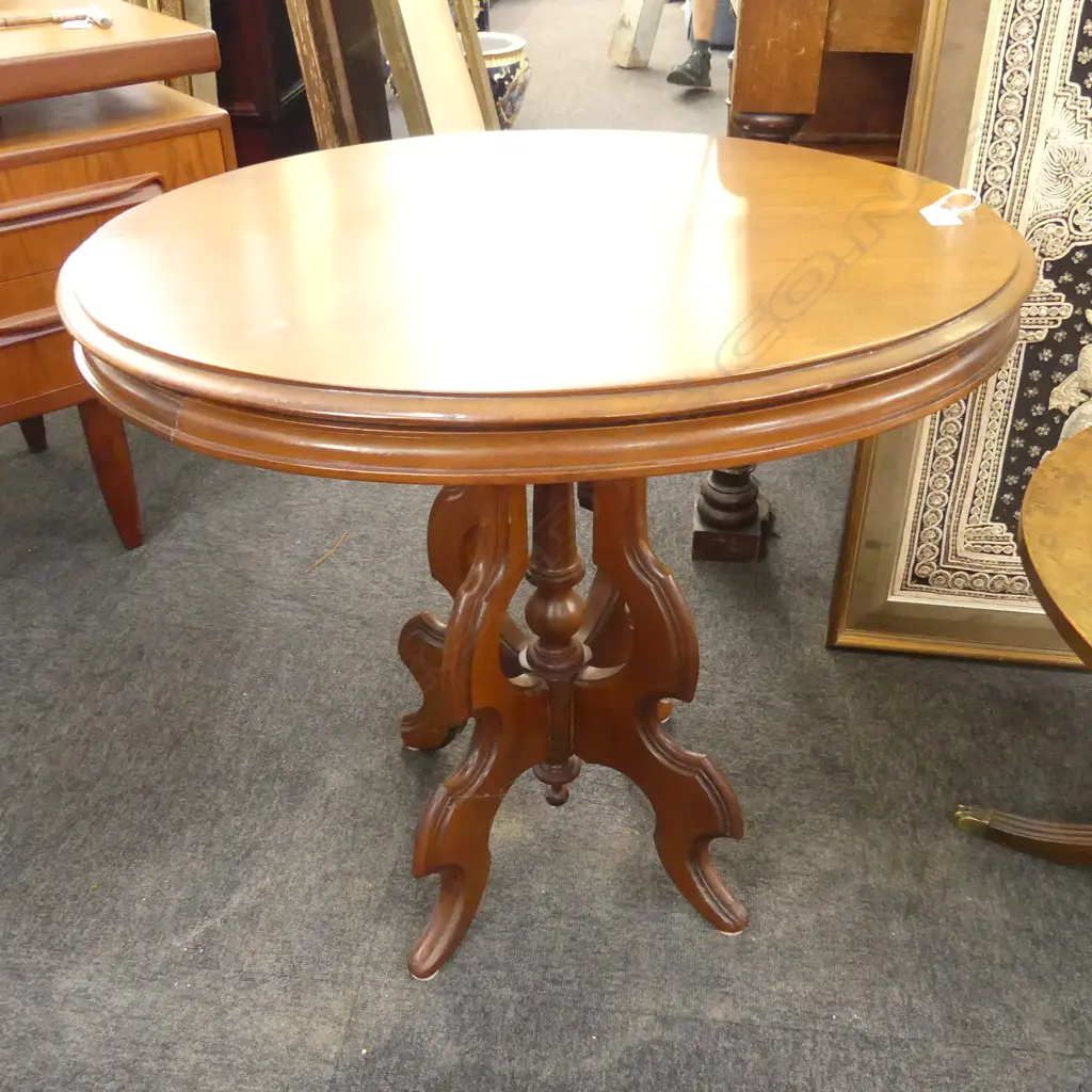ANTIQUE STYLE  MAHOGANY OVAL SIDE TABLE TABLE L 730 MM Image 1++