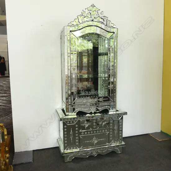 VENETIAN STYLE 2 PART GLASS CABINET - FAULTS 910x460x1970mm