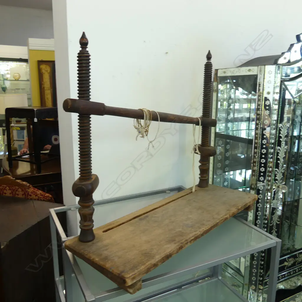 VINTAGE WOODEN BOOK BINDING PRESS 750x280x640mm Image 1++