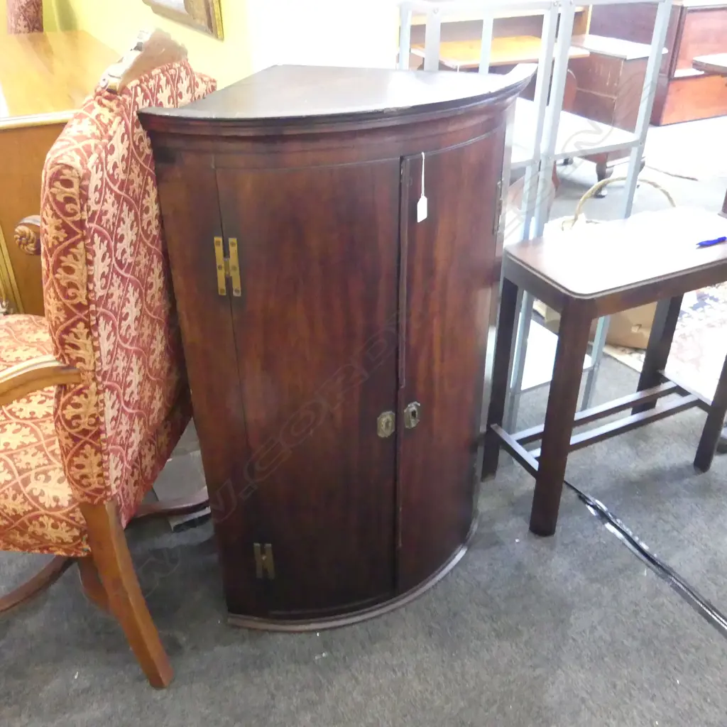 GEORGIAN MAHOGANY CORNER CUPBOARD 480x480x1040mm Image 1++