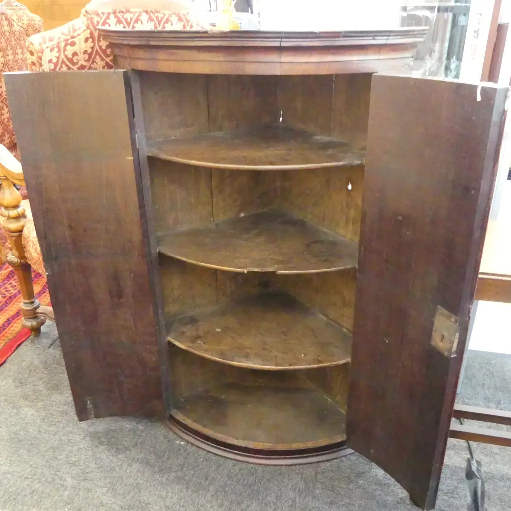 GEORGIAN MAHOGANY CORNER CUPBOARD 480x480x1040mm Image 1++