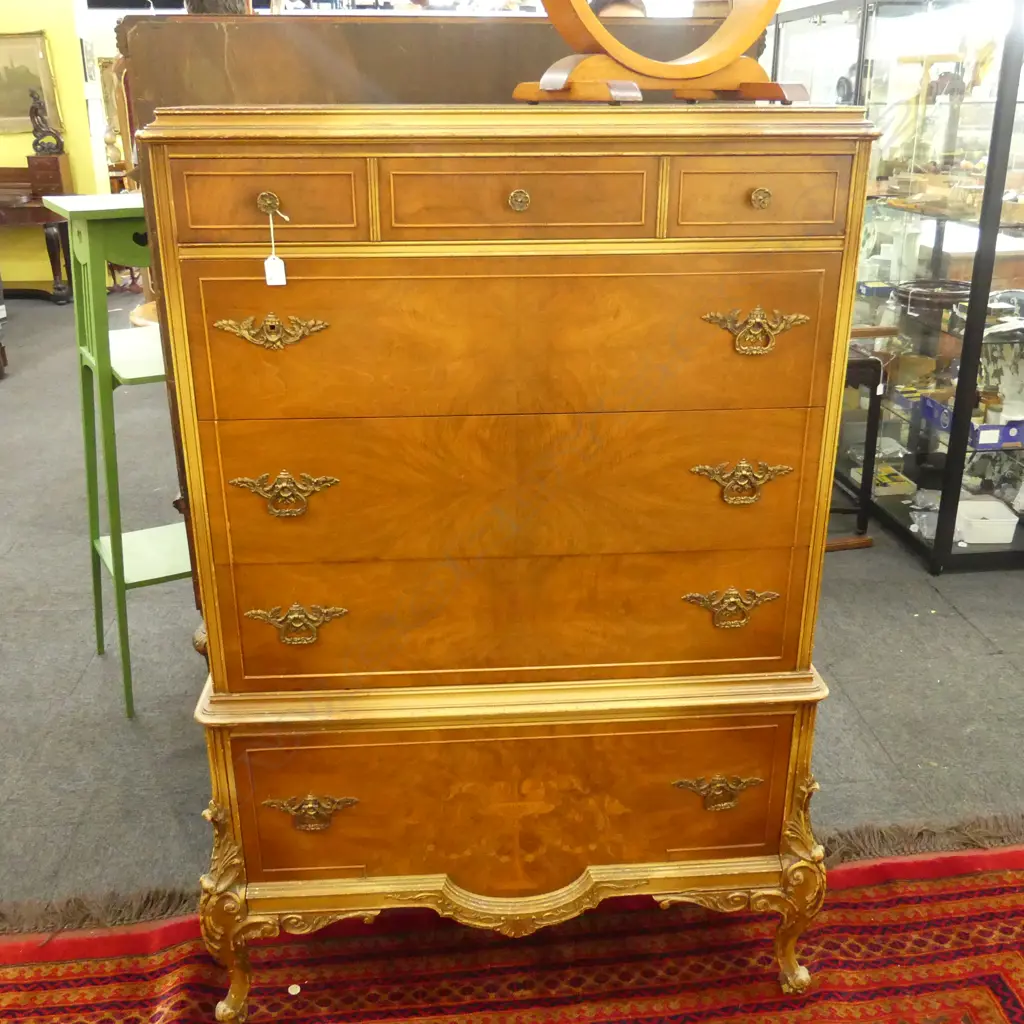 2 PIECE ANTIQUE STYLE TALL BOY 1020x535x1440mm Image 1++
