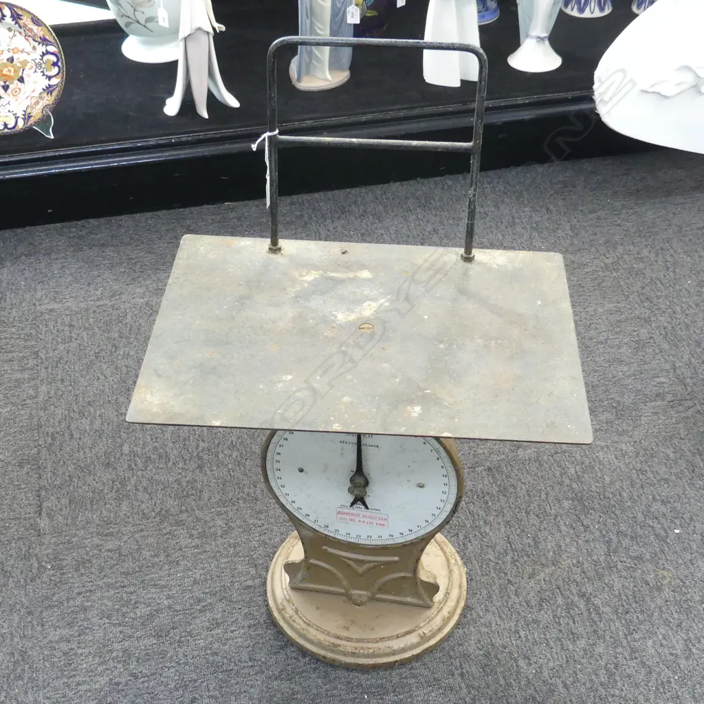 VINTAGE SALTER SPRING BALANCE SCALES H.710mm Image 1++