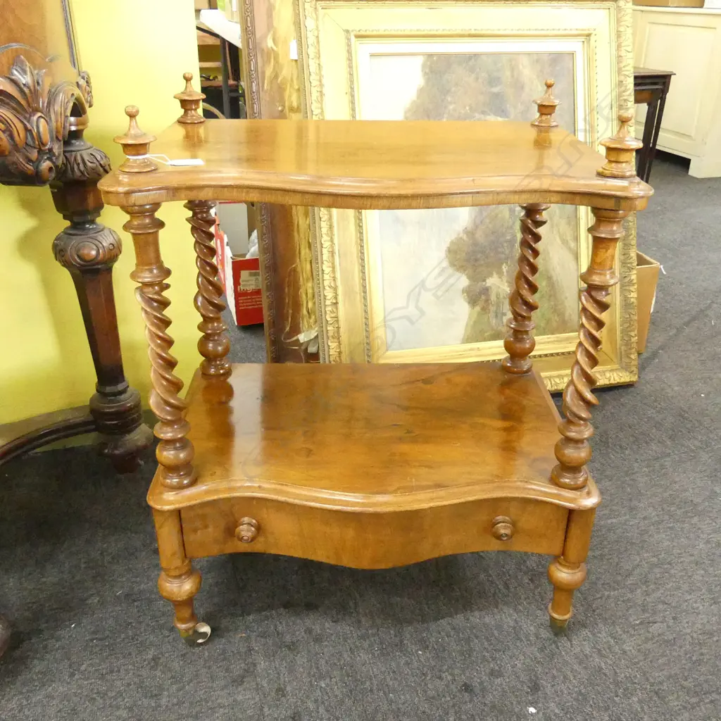 VICTORIAN 2 TIER WHAT NOT SIDE TABLE 570x370x725mm Image 1++