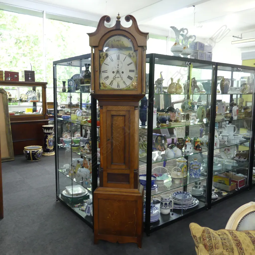 ANTIQUE OAK GRANDFATHER CLOCK H.2100mm Image 1++