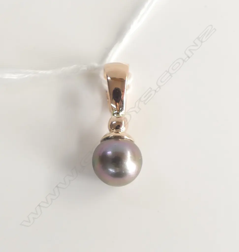 GEOFF TAYLOR 9CT ROSE GOLD PEARL PENDANT 3.9gms Image 1++