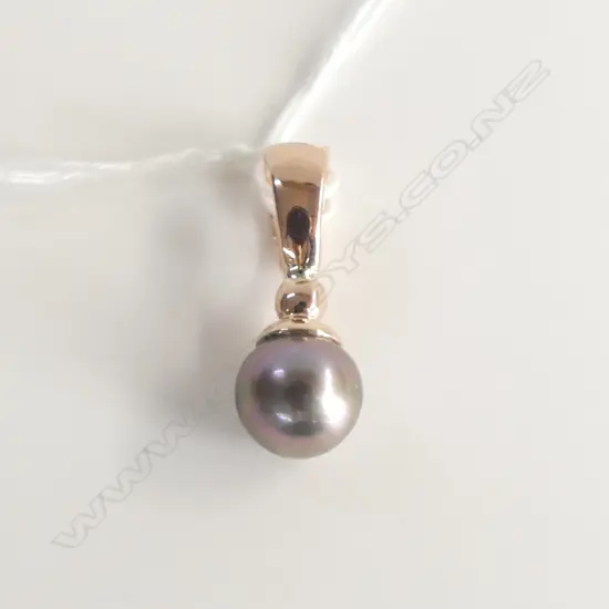 GEOFF TAYLOR 9CT ROSE GOLD PEARL PENDANT 3.9gms