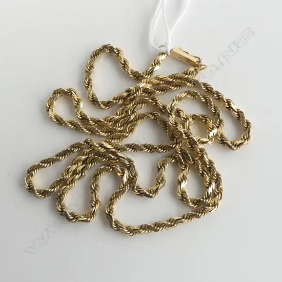 QUALITY ITALIAN 14CT YELLOW GOLD NECK CHAIN rope twist 37.8gms L.750mm 