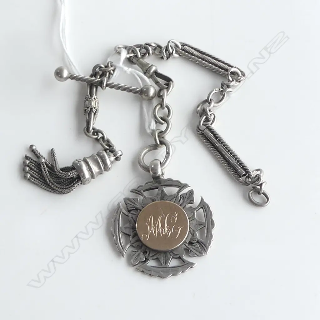 2 x SILVER SHORT ALBERTINAS 1 w TASSLE 1 W FOB MEDALLION Image 1++