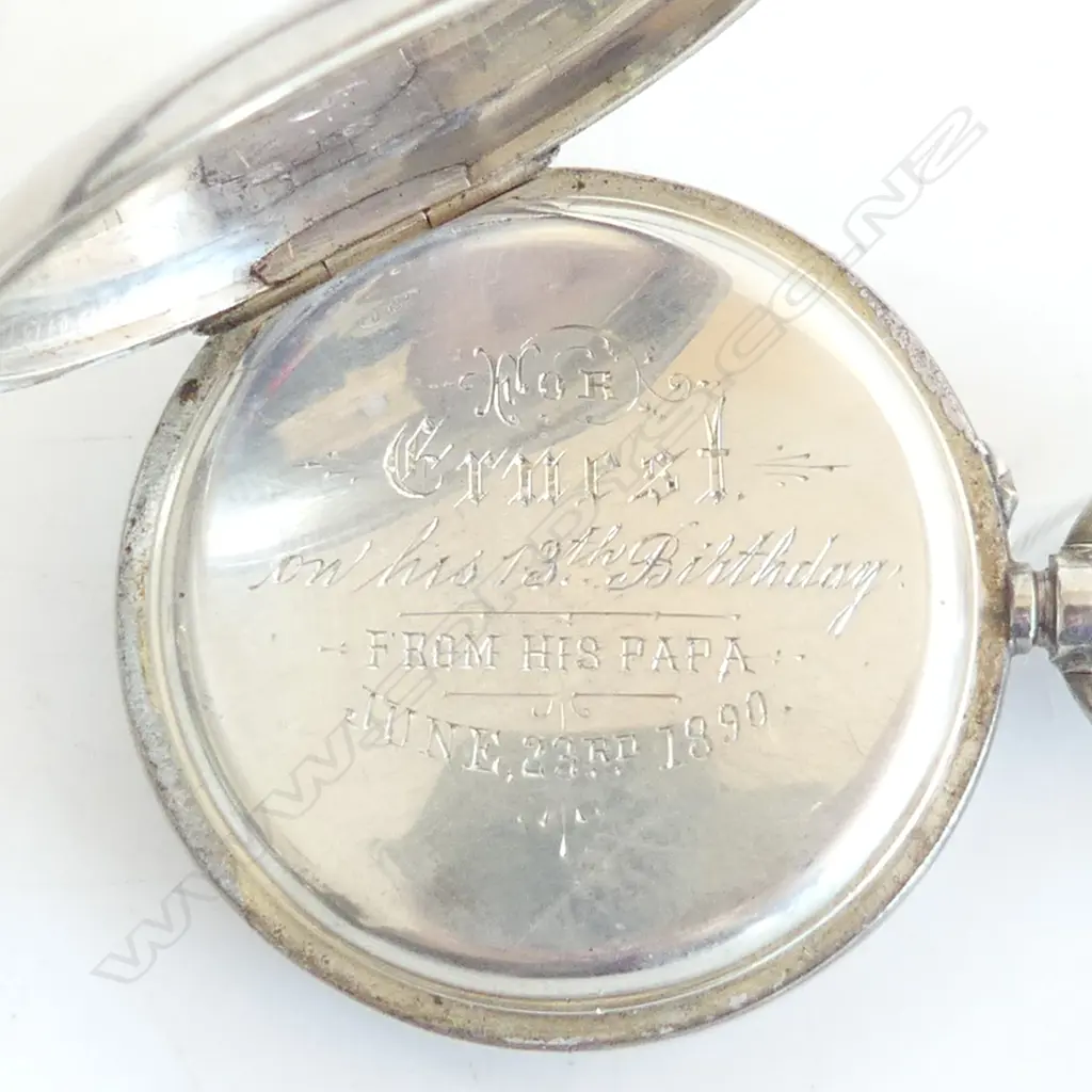 VICTORIAN SILVER HALF HUNTER POCKET WATCH BLUE ENAMEL CHAPTER RING - WORKING Image 1++