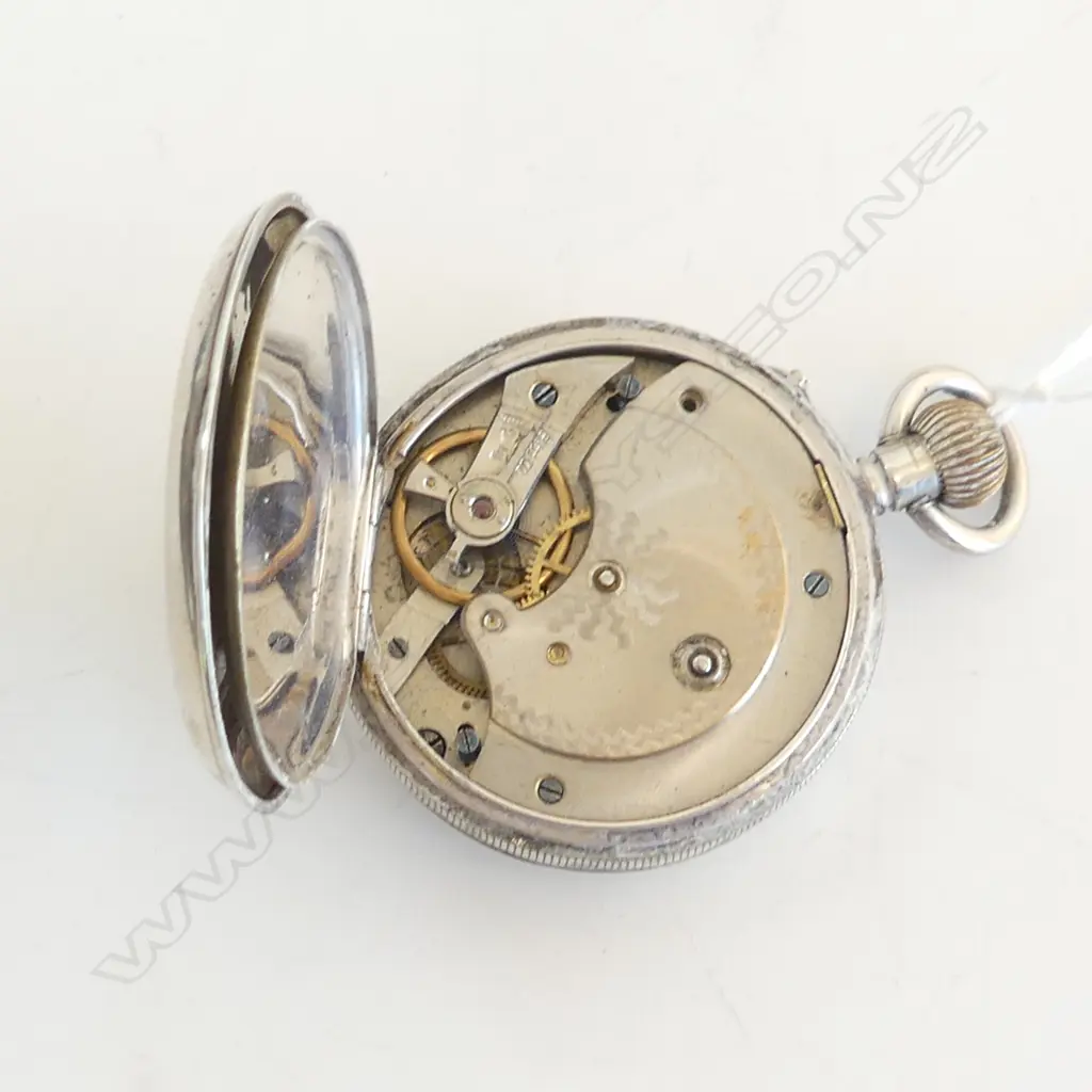 800 STANDARD SILVER 19THC POCKET WATCH - WORKING Image 1++