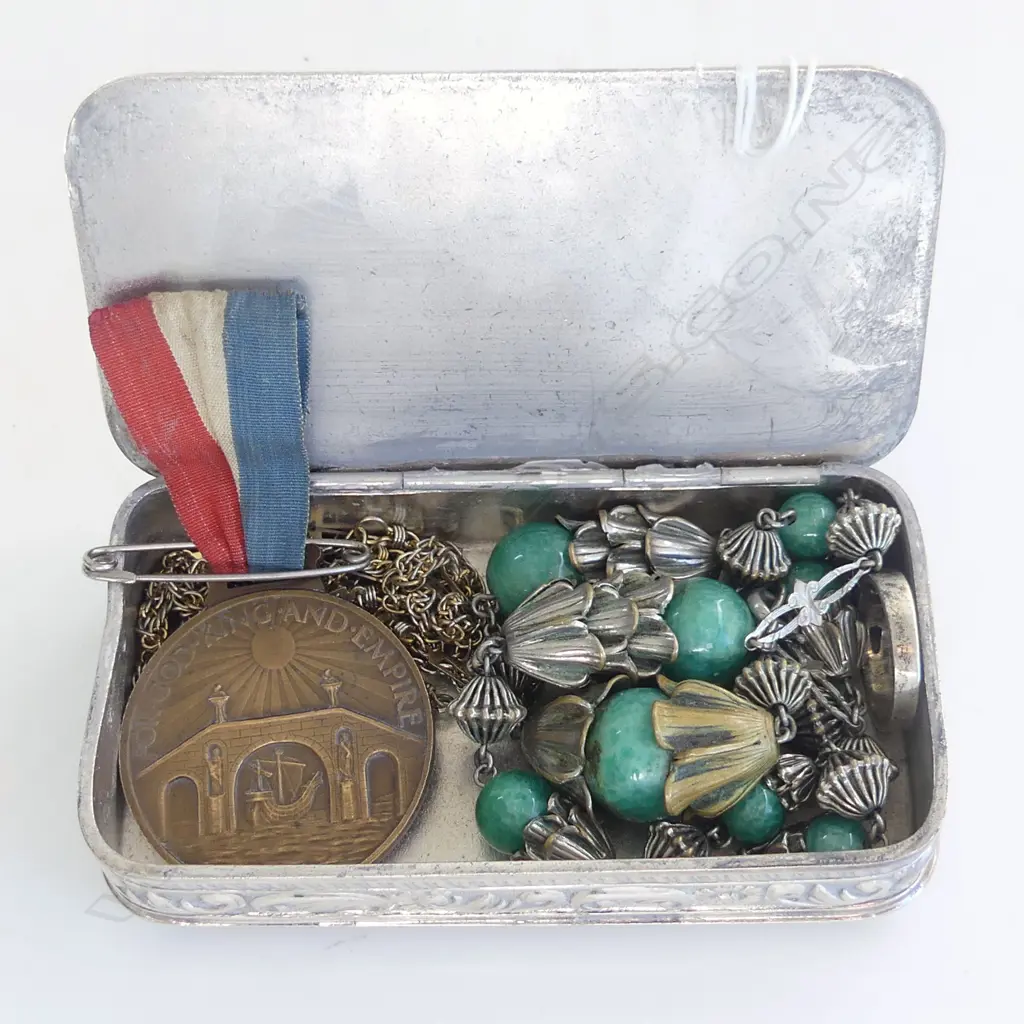 EDW VANITY PIN BOX + NECKLACE + MEDALLION + STG RING + PLATED CHAINS Image 1++