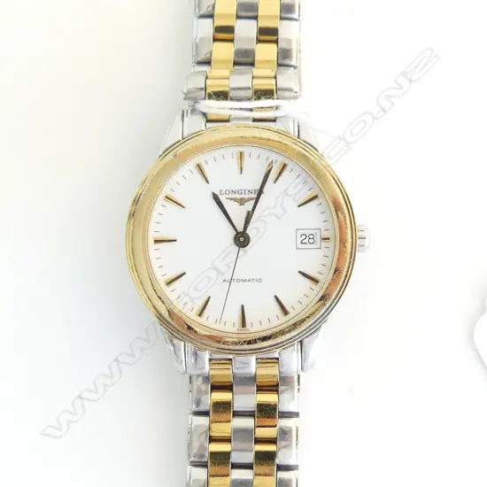 LONGINES 'FLAGSHIP' AUTOMATIC GENT'S WRISTWATCH 35MM CASE. stainless steel & gold plate. Running