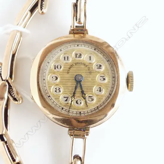 1920's 9CT GOLD LADIES WRIST WATCH 9CT STRAP 16.8gm total