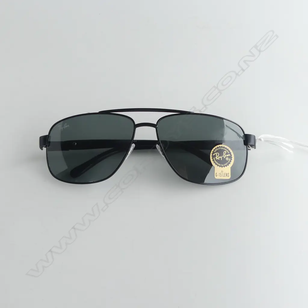 GENTS REPLICA BLACK RAY BAN SUNGLASSES IN CASE Image 1++