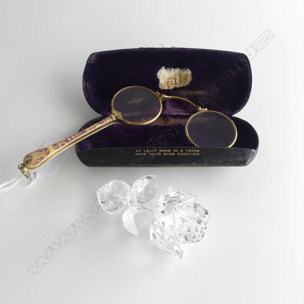 VINTAGE LORGNETTE + SWAROVSKI ROSE L.85mm Image 1++