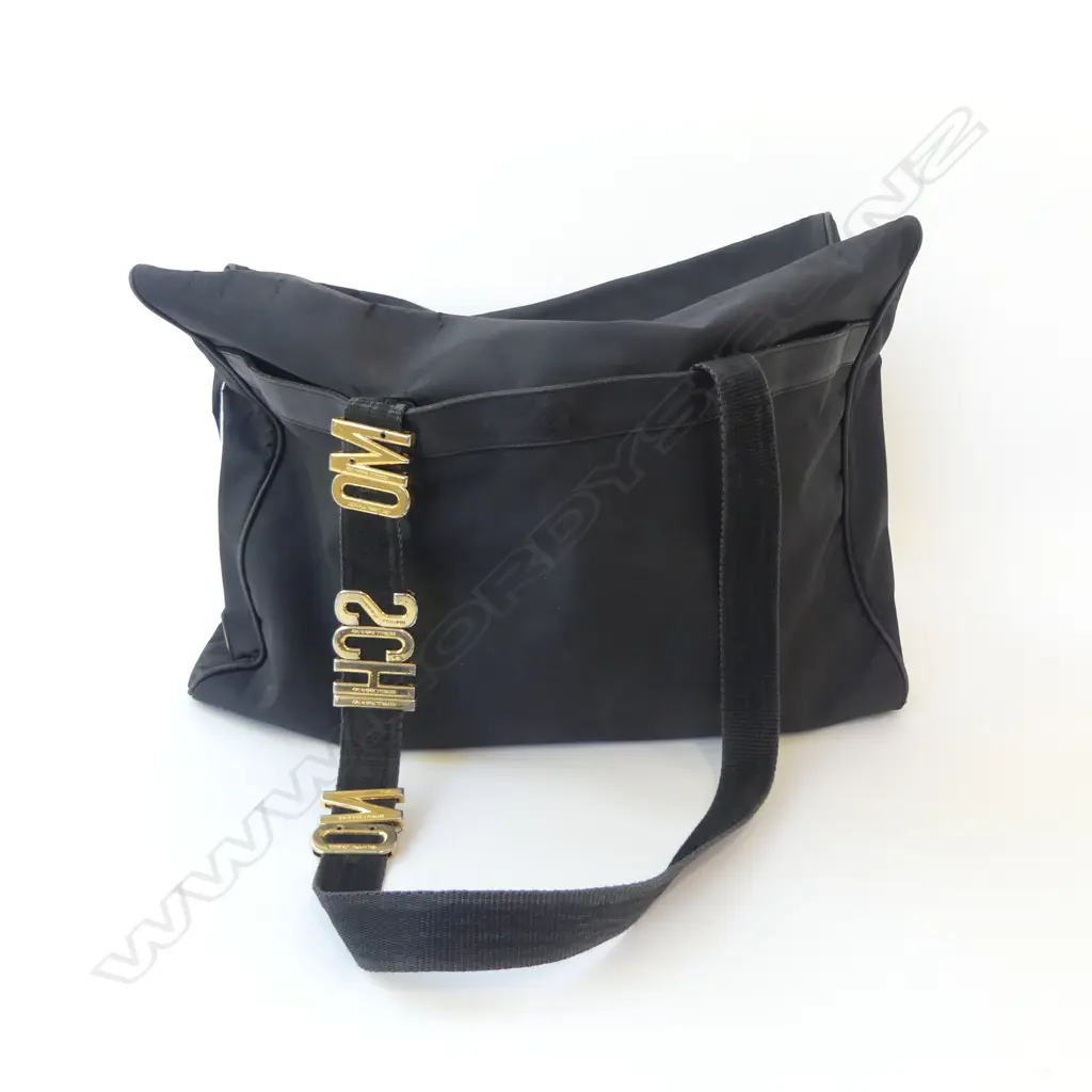 MOSCHINO BLACK CANVAS BAG W.420mm Image 1++