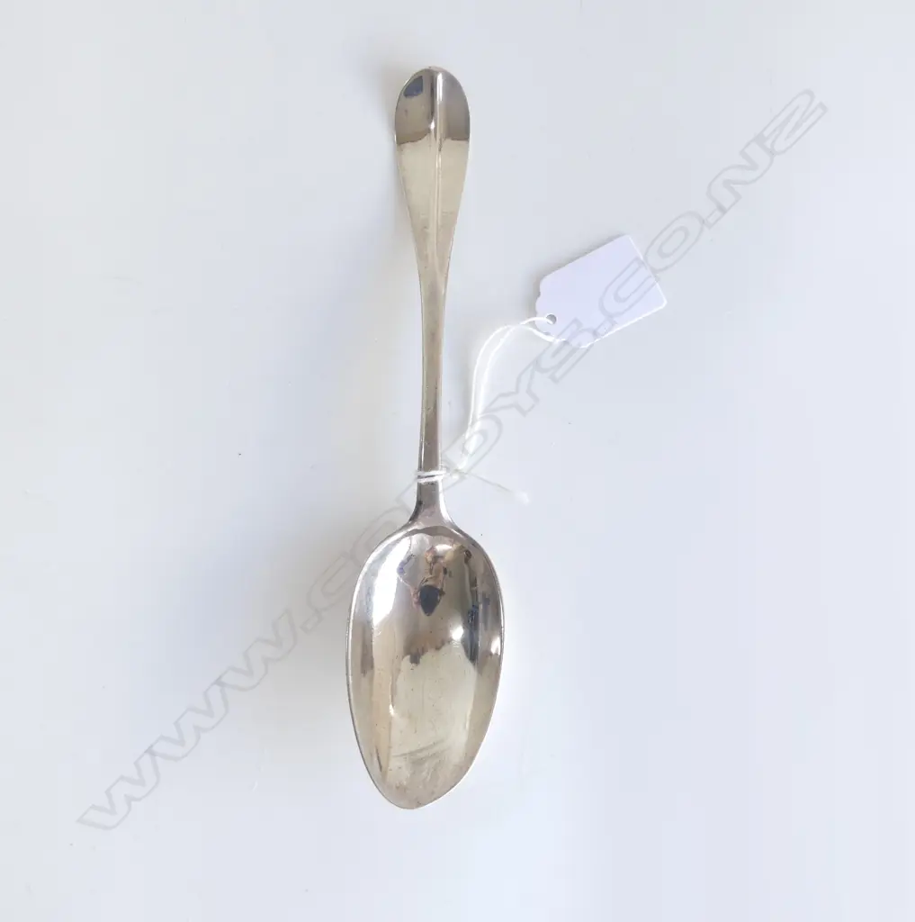 RARE GEORGE II SILVER HANOVARIAN TABLE SPOON by Ann Hill c1735/36 58gms some wear Image 1++