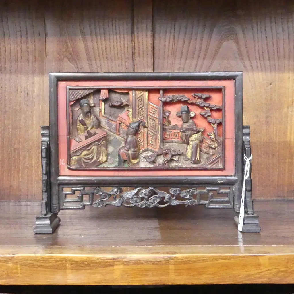ANTIQUE CHINESE TABLE SCREEN W.300mm Image 1++