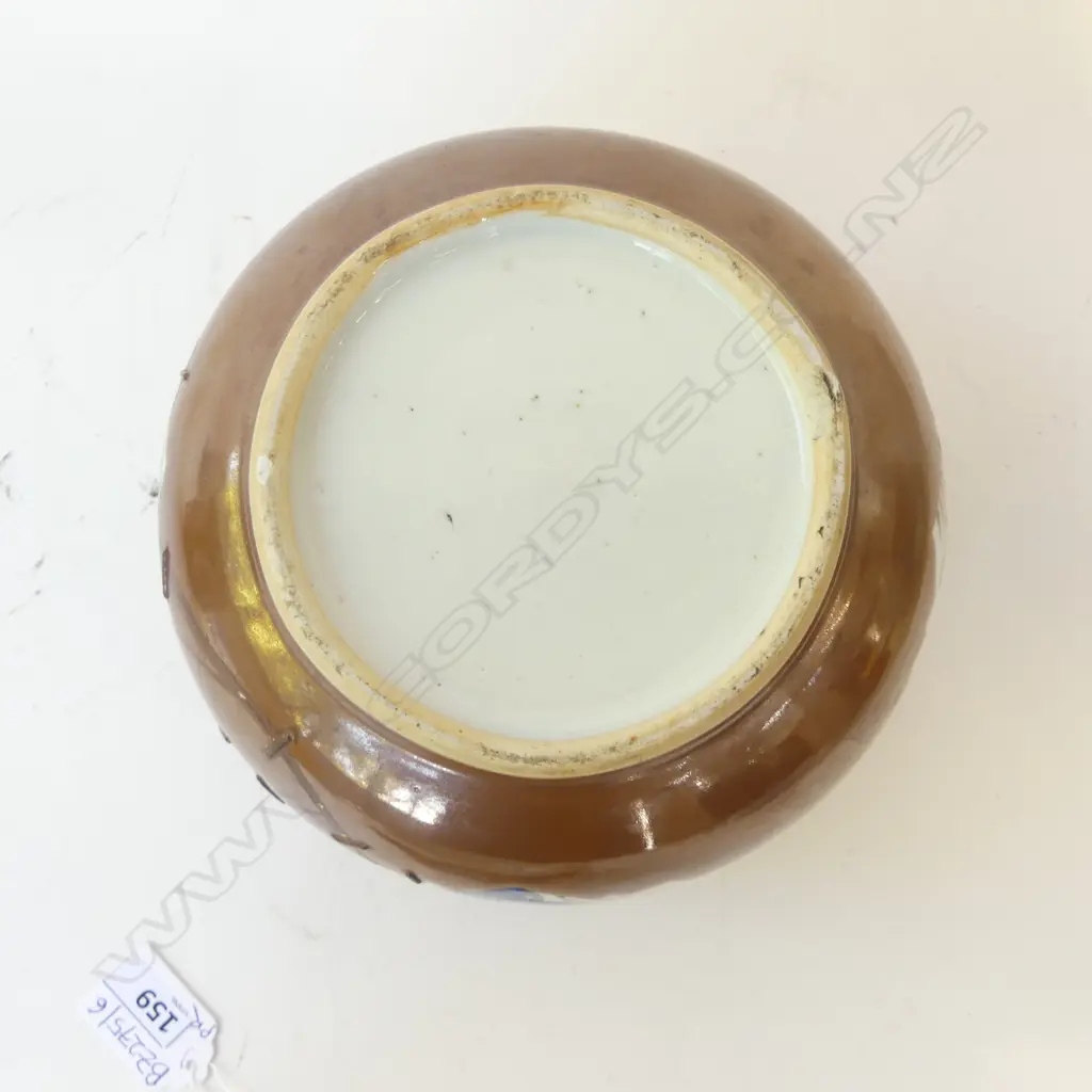 PR ANTIQUE CHINESE EXPORT BATAVIA WARE LIDDED POTS, OLD STAPLE REPAIRS H.170mm, 170mm dia Image 1++