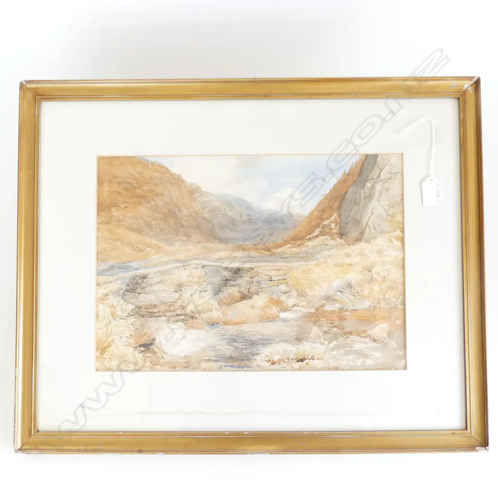 19thC LANDSCAPE WC, ARTIST UNKNOWN 260x375mm Image 1++