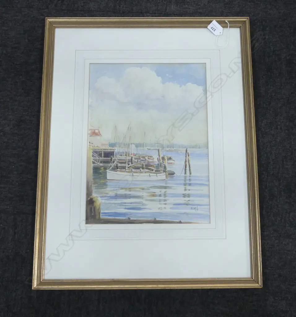 E. W. JOHNSON 'AUCKLAND HARBOUR' WC 375x270mm Image 1++